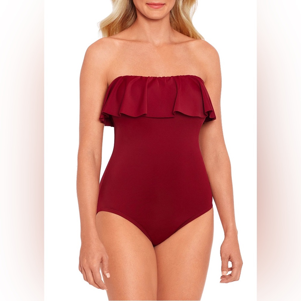 Time and Tru Flounce One-Piece Swimsuit with Straps